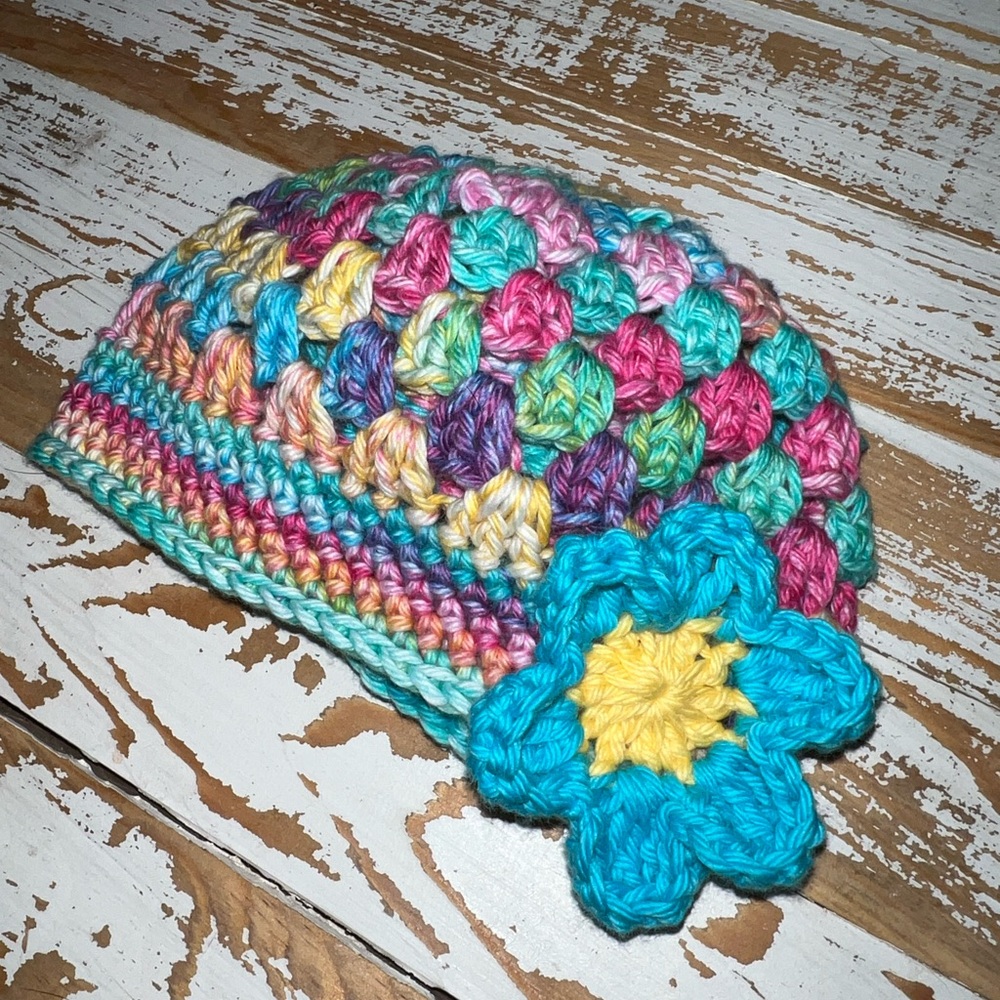 Handmade 100% Cotton Crocheted Baby Hat 6-12 mos